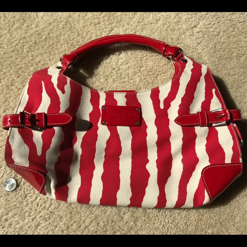 Kate Spade red and white handbag/purse - excellent